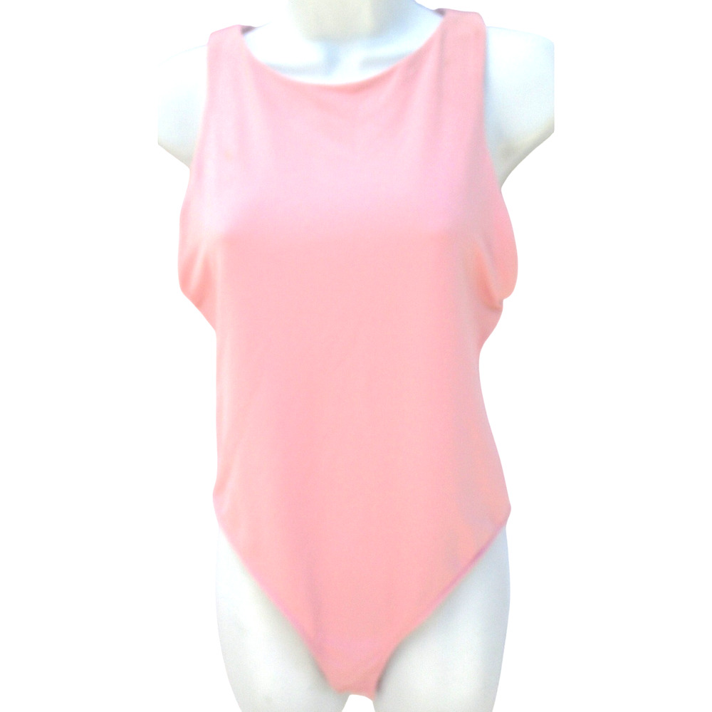 Nwt ZARA Light Pink High Neck Sleeveless Bodysuit Women Size L
